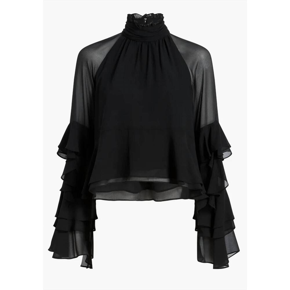 NEW CINQ A SEPT skylah top in black - Picture 4 of 4